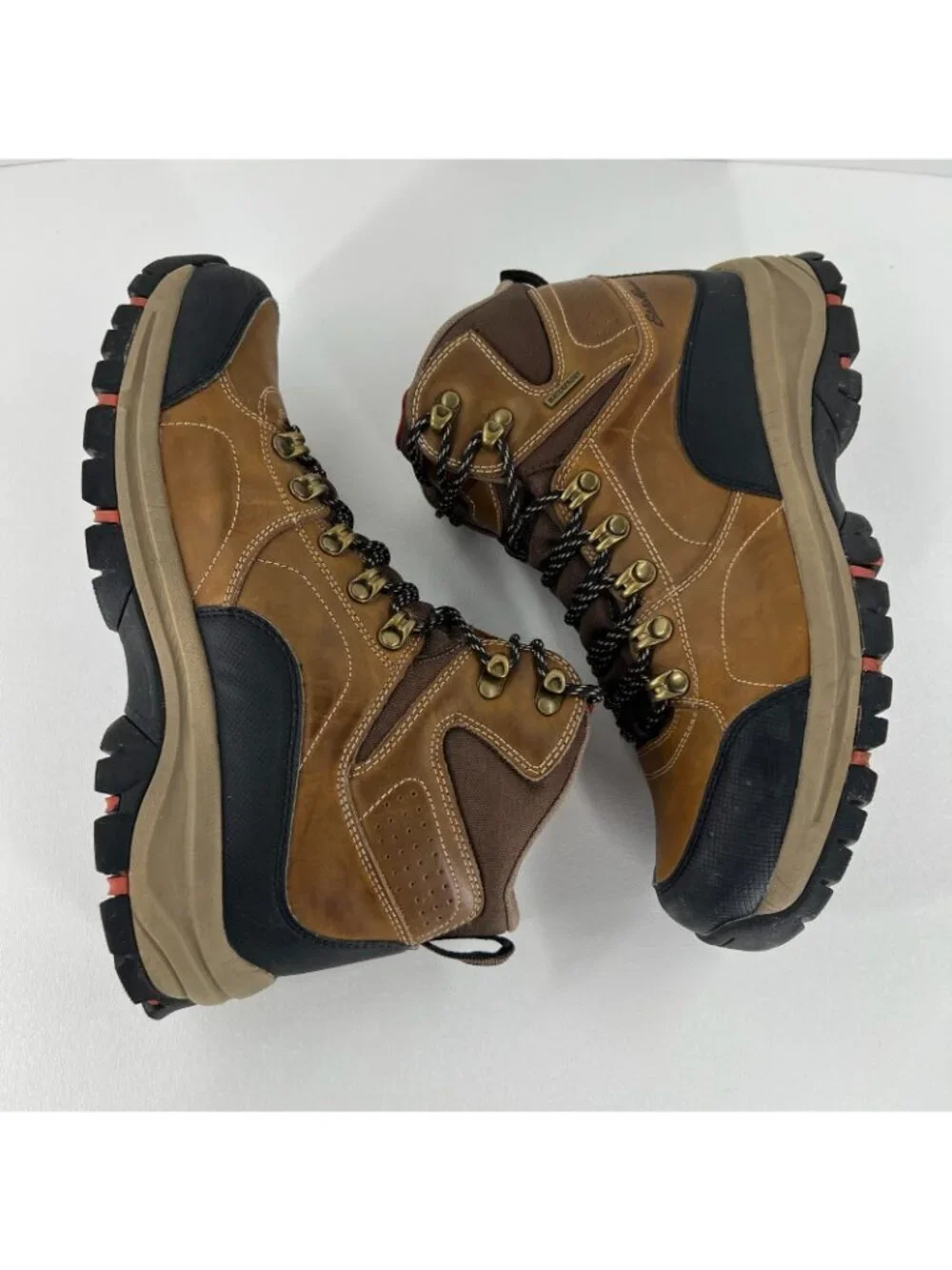 Eddie Bauer Brandon Waterproof Hiking Boots Men 10 Leather Mid Top Lace Up Brown